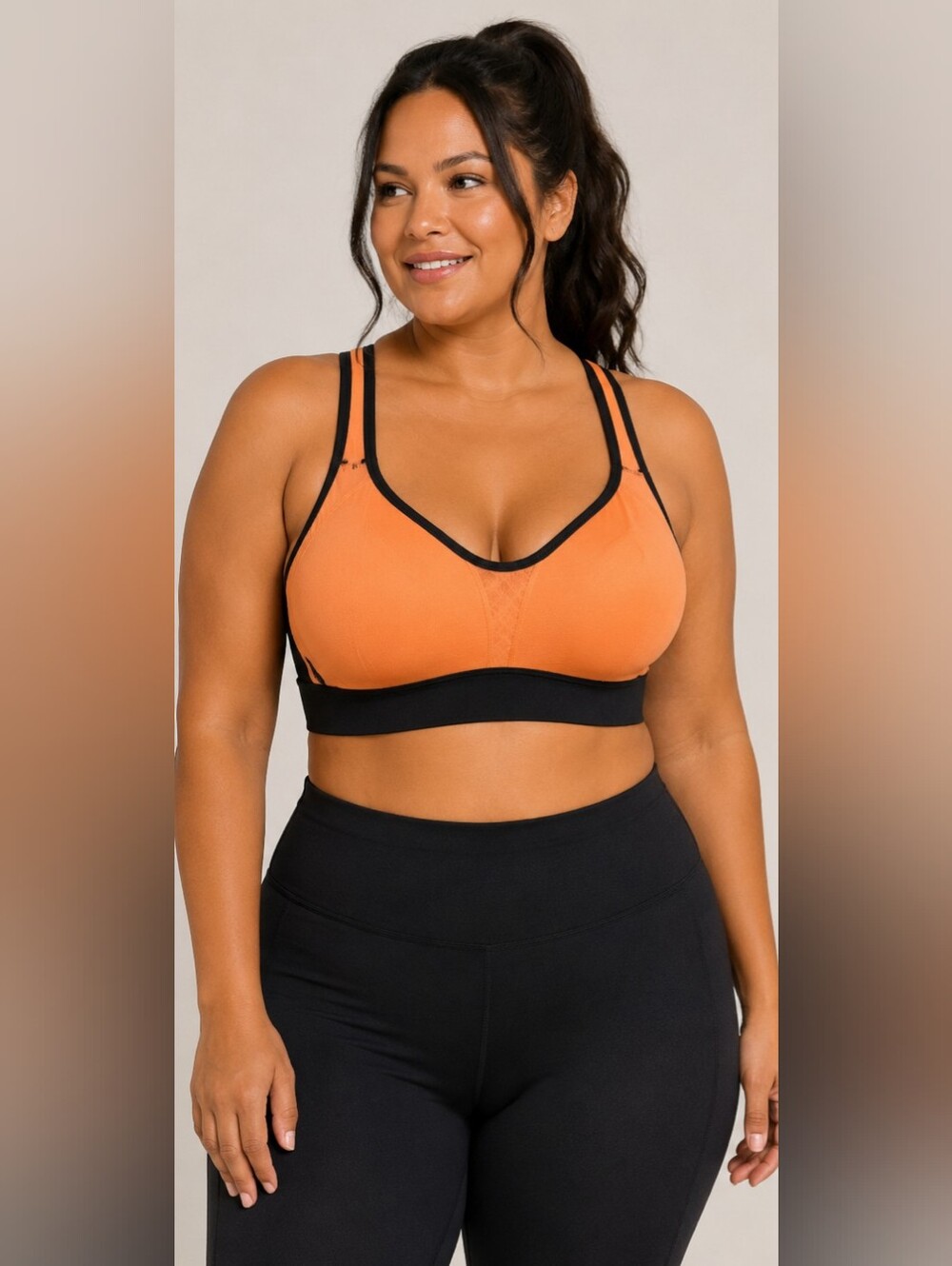 Champion High Impact Maximum Support Sports Bra 34DD Orange Black